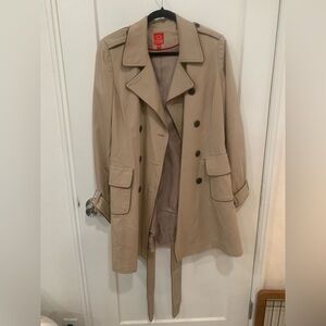Oscar by Oscar De la Renta 8 Tan Double-Breasted Women's Coat